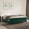 vidaXL Estrutura de cama com molas 180x200 cm veludo verde-escuro