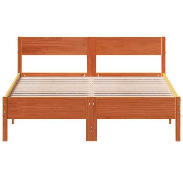vidaXL Cama sem colch&atilde;o 120x190 cm madeira pinho maci&ccedil;a castanho-mel