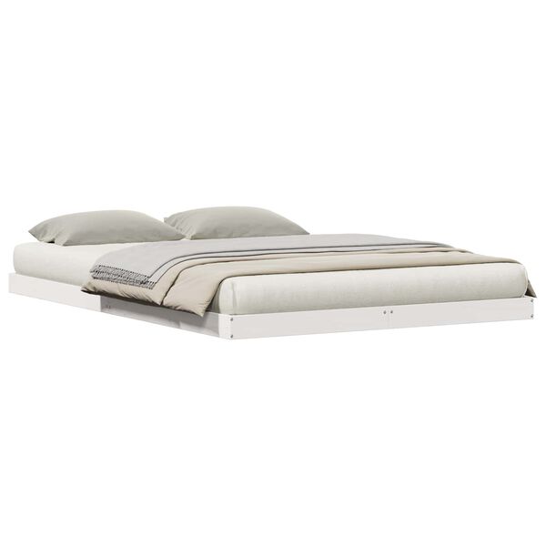 vidaXL Estrutura de cama de ch&atilde;o Branco 213.5 x 104 x 9 cm