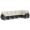 vidaXL Conjunto de Sof&aacute; de Jardim 6 unid. Preto e Branco Creme vime PE