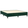 vidaXL Cama com molas/colch&atilde;o 160x200 cm veludo verde-escuro