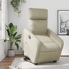 vidaXL Poltrona reclin&aacute;vel elevat&oacute;ria el&eacute;trica couro artificial creme