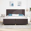 vidaXL Cama Box Spring LED Marrom Escuro 200 x 200 cm tecido