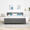 vidaXL Cama Box Spring LED Cinza Claro e Branco 180 x 200 cm