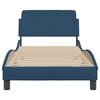 vidaXL Estrutura de cama com cabeceira Dover tecido 90x200 cm azul