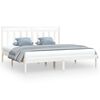 vidaXL Estrutura de cama super king pinho maciço 180x200 cm branco
