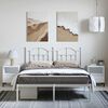 vidaXL Estrutura de cama com cabeceira 135x190 cm metal branco