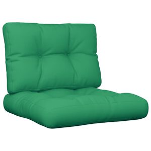 vidaXL Almofad&otilde;es para m&oacute;veis de paletes 2 pcs tecido verde