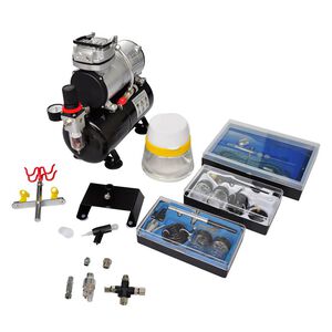 vidaXL Conjunto de compressor de ar com 3 aer&oacute;grafos