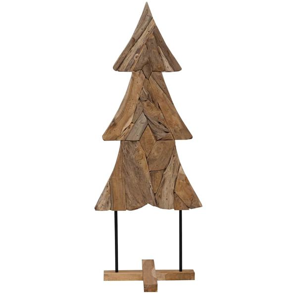vidaXL &Aacute;rvore de Natal Castanho 151 cm Madeira de teca maci&ccedil;a