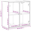 vidaXL Arm&aacute;rio parede c/ portas vidro 68x37x68,5 cm carvalho castanho