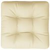 vidaXL Almofad&atilde;o p/ sof&aacute; paletes 60x60x12 cm tecido cor creme