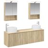 vidaXL Conjunto de Arm&aacute;rios para Banheiro 5 pcs Carvalho Sonoma