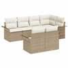 vidaXL Conjunto de Sof&aacute; de Jardim 7 unid. Bege Rattan Sint&eacute;tico