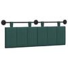 vidaXL Cabeceira Suspensa Riscas Verde Escuro 150 x 55 x 5 cm tecido