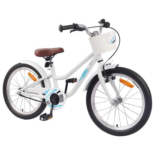 vidaXL Bicicleta Infantil 18 Polegadas para 5-7 anos Branco