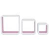vidaXL Prateleiras de parede cubo 6 pcs branco e rosa