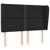 vidaXL Cabeceira de cama c/ abas couro artif. 147x23x118/128 cm preto