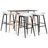 vidaXL 5 pcs conjunto de bar preto e branco