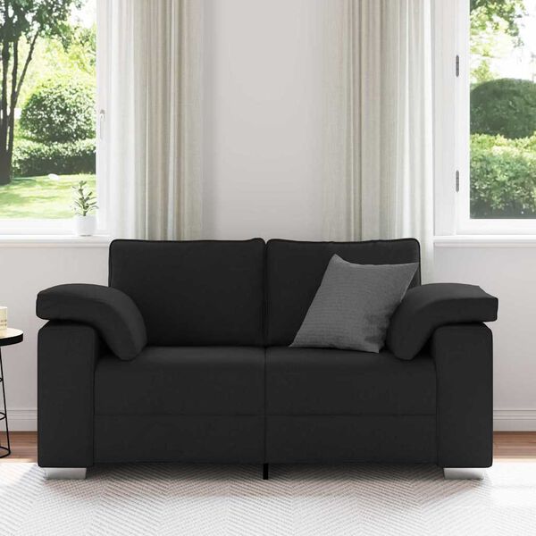 vidaXL Sof&aacute; Preto 160 x 77 x 82 cm tecido