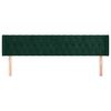 vidaXL Cabeceira de cama c/ abas veludo 203x16x78/88cm verde-escuro