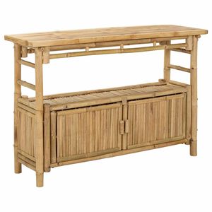 vidaXL Aparador com prateleira Natural 110 x 35 x 75 cm Bambu