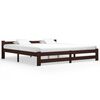 vidaXL Estrutura de cama 200x200 cm pinho maci&ccedil;o castanho-escuro