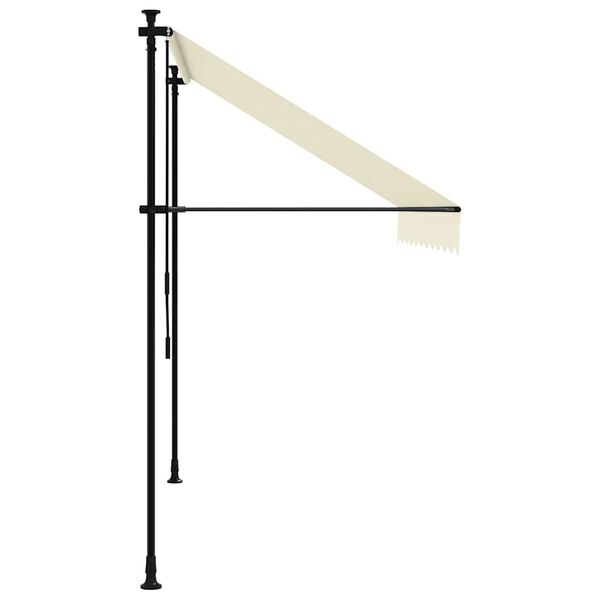 vidaXL Toldo retr&aacute;til 250x150 cm tecido e a&ccedil;o cor creme
