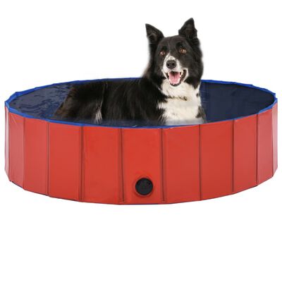 vidaXL Piscina para cães dobrável 120x30 cm PVC vermelho