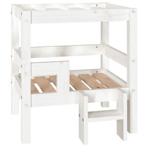 vidaXL Cama para c&atilde;es 55,5x53,5x60 cm madeira de pinho maci&ccedil;a branco