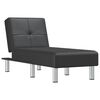 vidaXL Chaise longue couro artificial preto