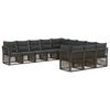 vidaXL Conjunto de Sof&aacute; de Jardim 11 unid. Cinzento vime PE