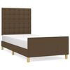 vidaXL Estrutura de cama c/ cabeceira tecido 80x200 cm castanho-escuro
