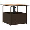 vidaXL Mesa jardim c/orif&iacute;cio guarda-sol 55x55x46,5cm vime PE castanho