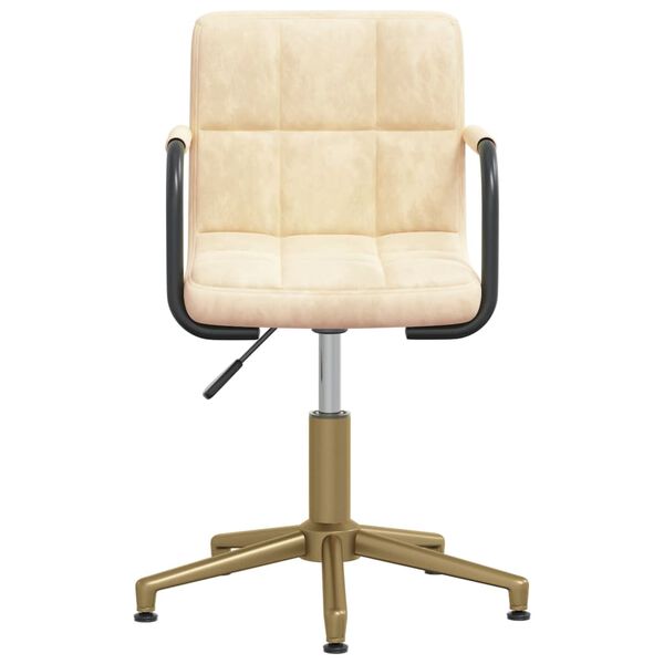 vidaXL Cadeira de jantar girat&oacute;rias 4 pcs veludo cor creme