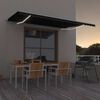 vidaXL Toldo retr&aacute;til manual com LED 500x300 cm antracite