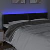 vidaXL Cabeceira de cama c/ LED couro artificial 160x5x78/88 cm preto