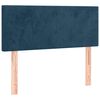 vidaXL Cabeceira de cama c/ luzes LED veludo 100x5x78/88cm azul-escuro