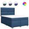 vidaXL Cama com molas/colch&atilde;o 140x200 cm tecido azul