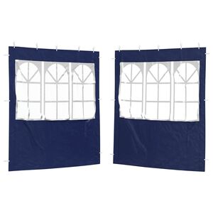 vidaXL Lateral de Tenda para Festa 2 unid. 200 x 195 cm Azul PE e A&ccedil;o