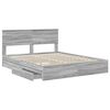vidaXL Cama com Armazenamento com cabeceira Cinza Sonoma 160 x 200 cm