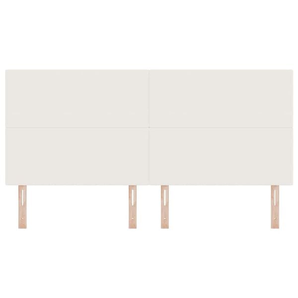 vidaXL Cabeceira com cabeceira Creme 200 cm Couro Sint&eacute;tico
