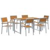 vidaXL Conjunto de Jantar para Jardim 7 unid. Cinzeto