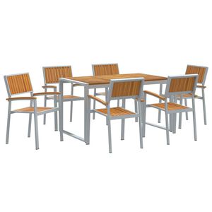 vidaXL Conjunto de Jantar para Jardim 7 unid. Cinzeto