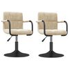 vidaXL Cadeiras de jantar girat&oacute;rias 2 pcs veludo cor creme