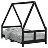 vidaXL Estrutura de cama infantil 80x160 cm pinho maci&ccedil;o preto