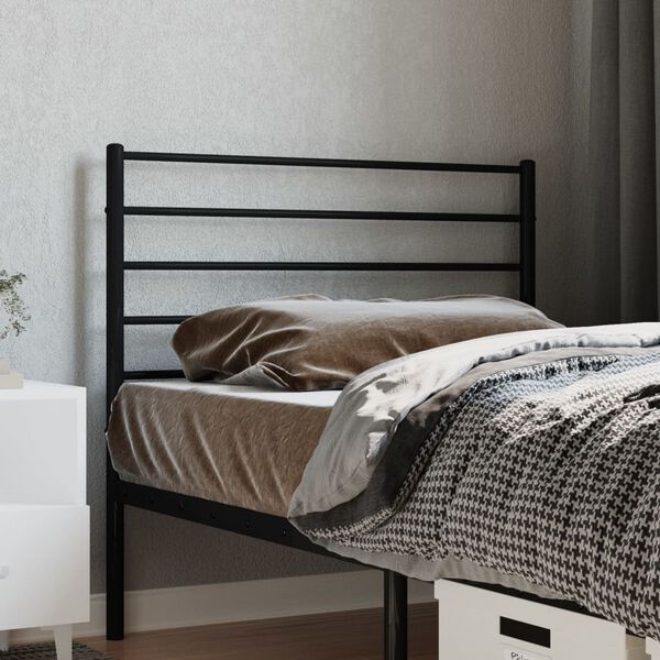 vidaXL Cabeceira de cama 75 cm metal preto