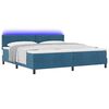 vidaXL Cama Box Spring LED com colch&atilde;o Azul Escuro 200 x 200 cm Veludo