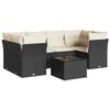 vidaXL 7 pcs conjunto de sof&aacute;s p/ jardim c/ almofad&otilde;es vime PE preto