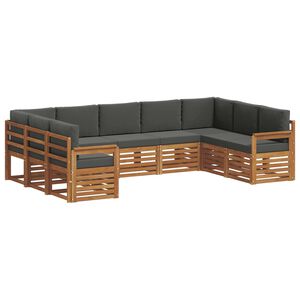 vidaXL Conjunto de Sof&aacute; Sectional 9 pcs Natural e Antracite